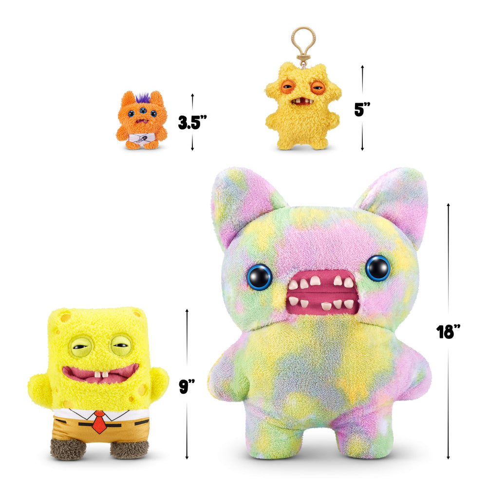 Fuggler SpongeBob expuesto en estantería junto a otras figuras coleccionables