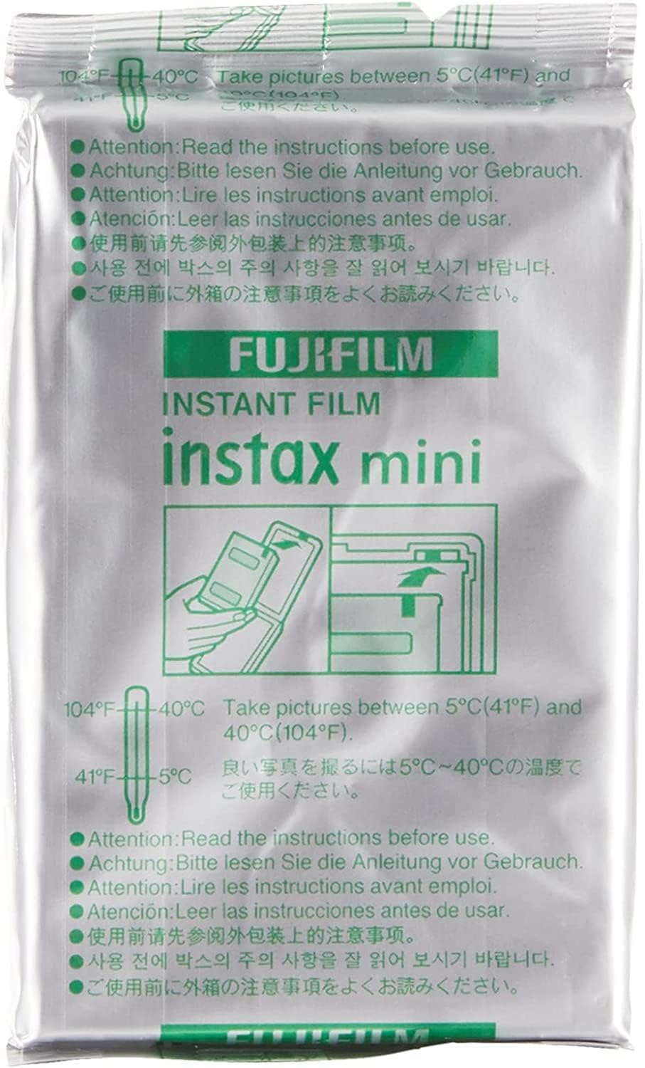 Fujifilm Instax mini cartucho abierto con detalle que facilita carga rápida en cámara