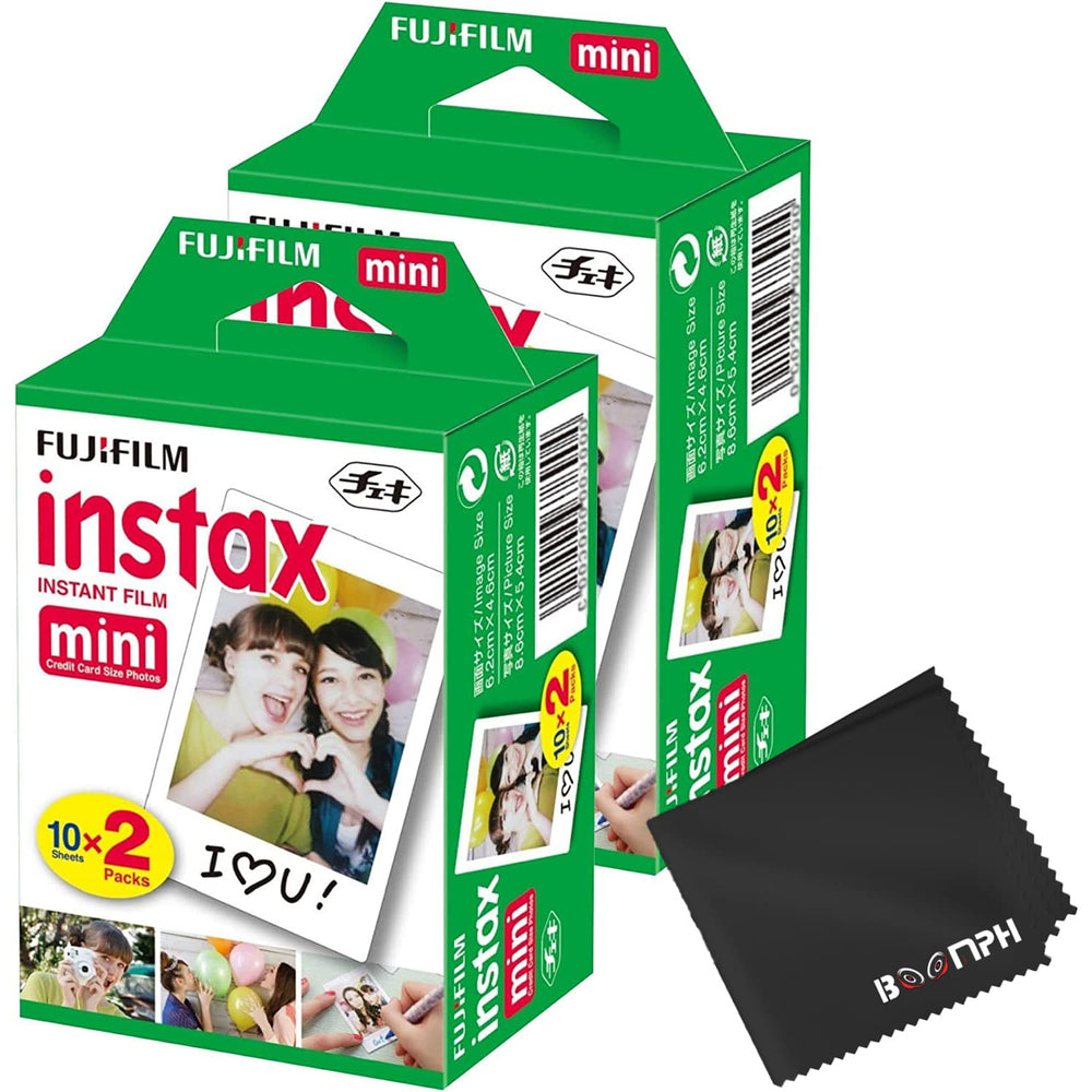 Fujifilm empaque frontal mostrando 4 cartuchos y beneficio de 40 fotos