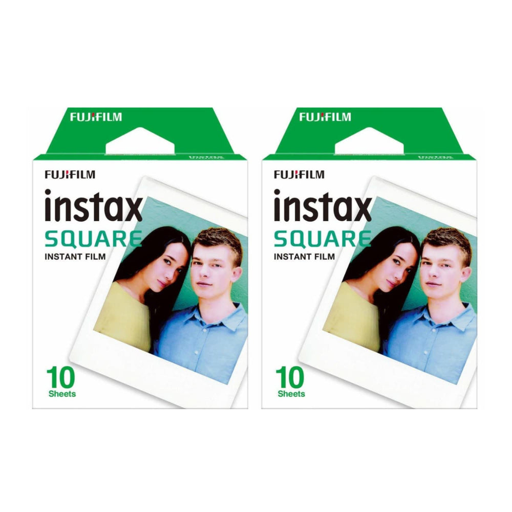Fujifilm Instax Square empaque frontal mostrando las dos cajas y beneficio de ahorro