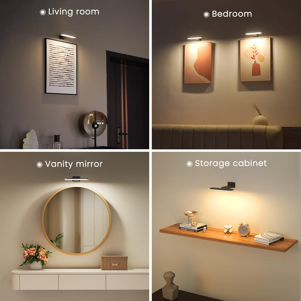 FULEN wall light in use over oil painting enhancing texture and color