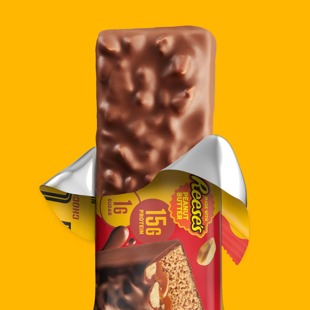 FULFIL Reese's corte transversal que revela centro cremoso y aporte proteico