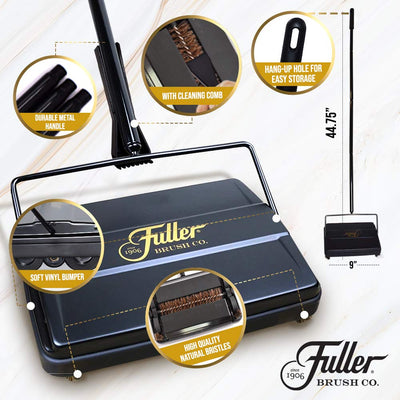 Fuller Brush adjustable folding handle extended to reach under furniture easily