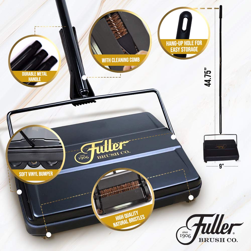 Fuller Brush adjustable folding handle extended to reach under furniture easily