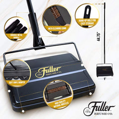 Fuller Brush adjustable folding handle extended to reach under furniture easily