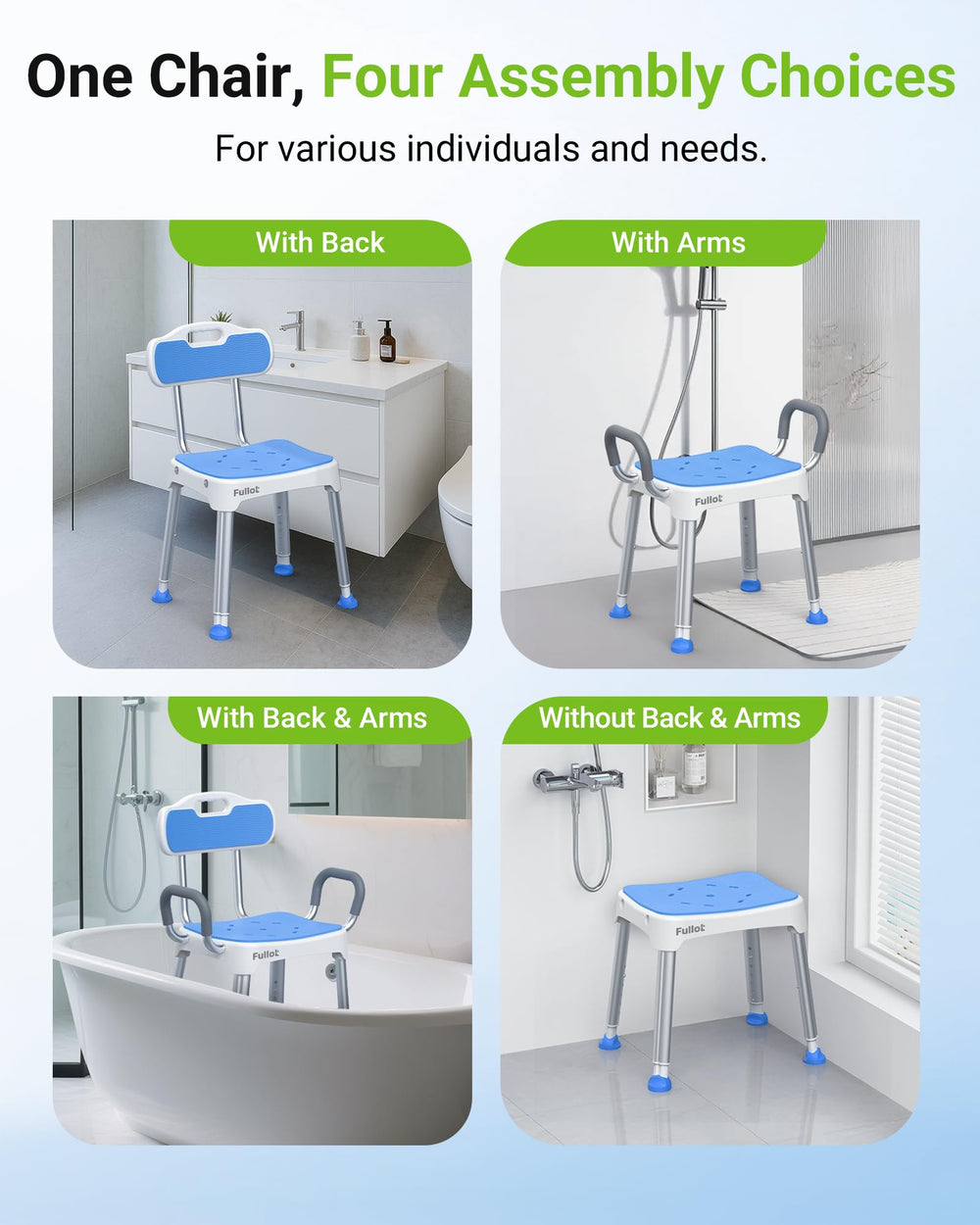 FULLOT height adjustment mechanism showing six settings for personalized fit benefit
