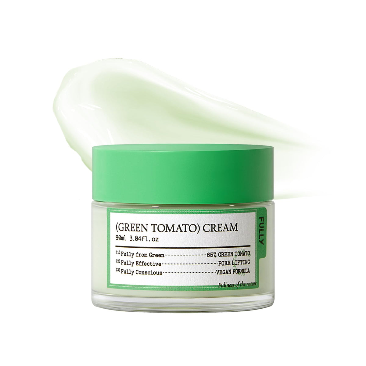 FULLY envase frontal mostrando 65% tomate verde y beneficio reafirmante