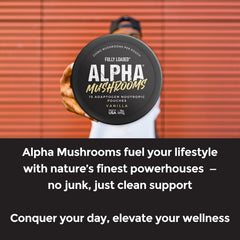 Fully Loaded Alpha Mushrooms pouch en mano listo para usar con menta