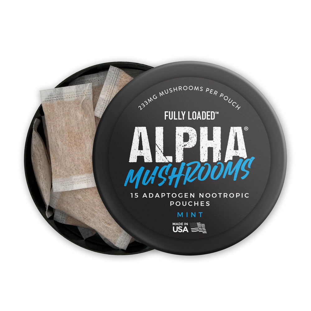 Fully Loaded Alpha Mushrooms comparación de tamaño con una moneda útil