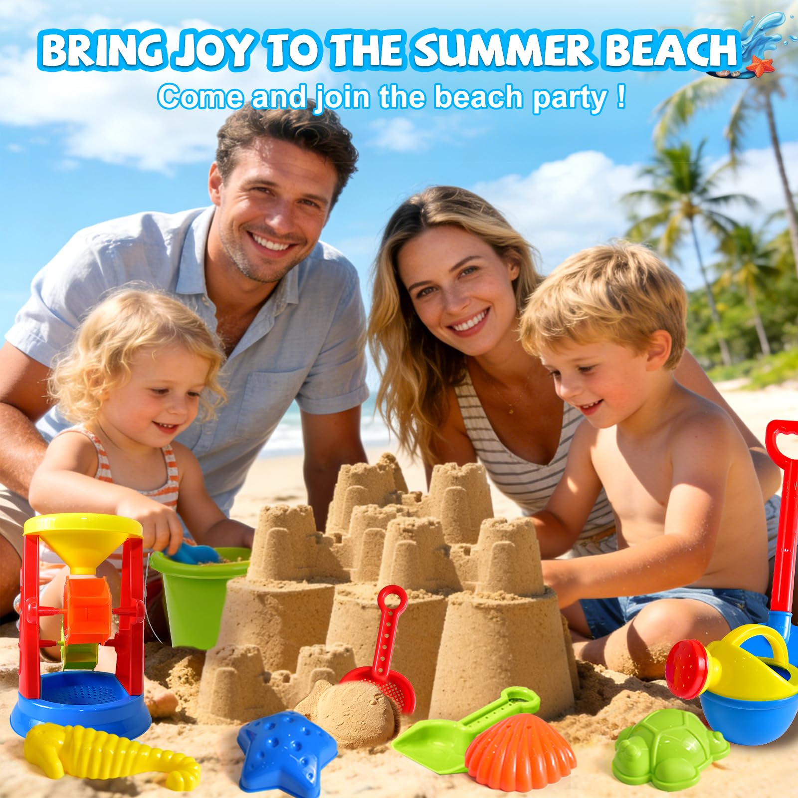 FUN LITTLE TOYS children building a sandcastle together encouraging cooperative play