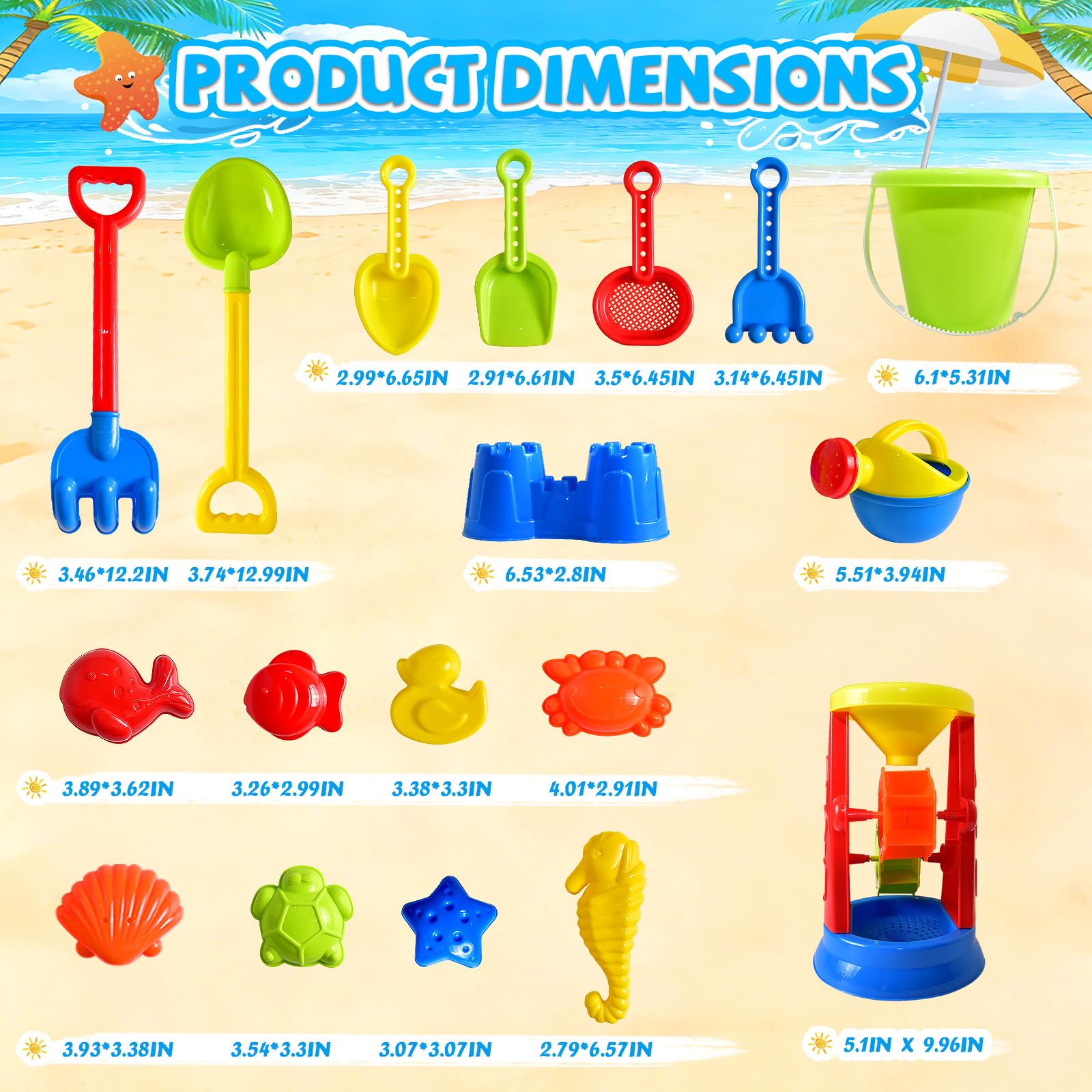FUN LITTLE TOYS breathable mesh bag storing toys and allowing wet sand to drain