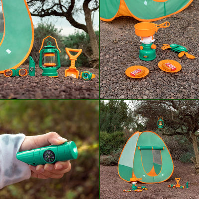 FUN LITTLE TOYS close-up oil lamp lights up for realistic camping effect