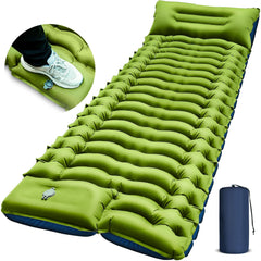 FUN PAC front view of inflated pad showing full shape and width for comfortable sleep