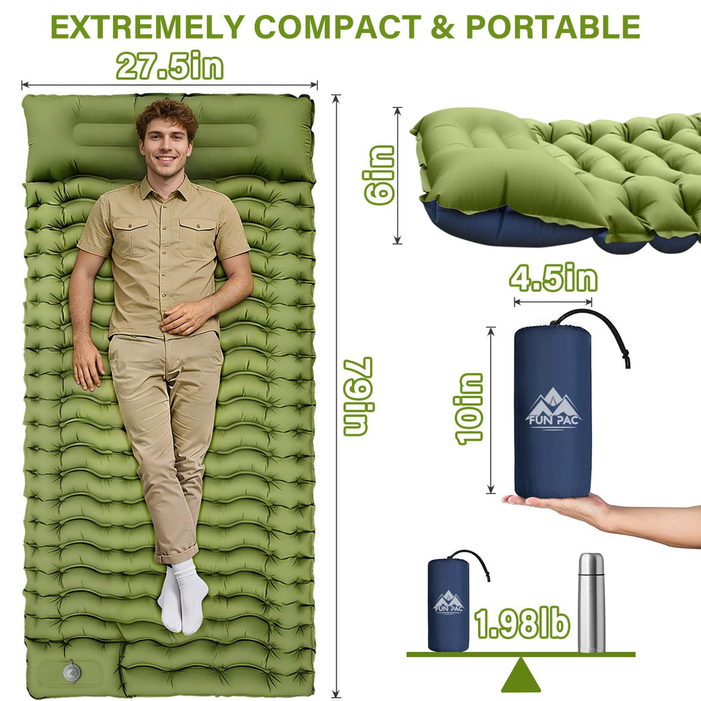 FUN PAC close-up of built-in pillow providing neck support and travel convenience