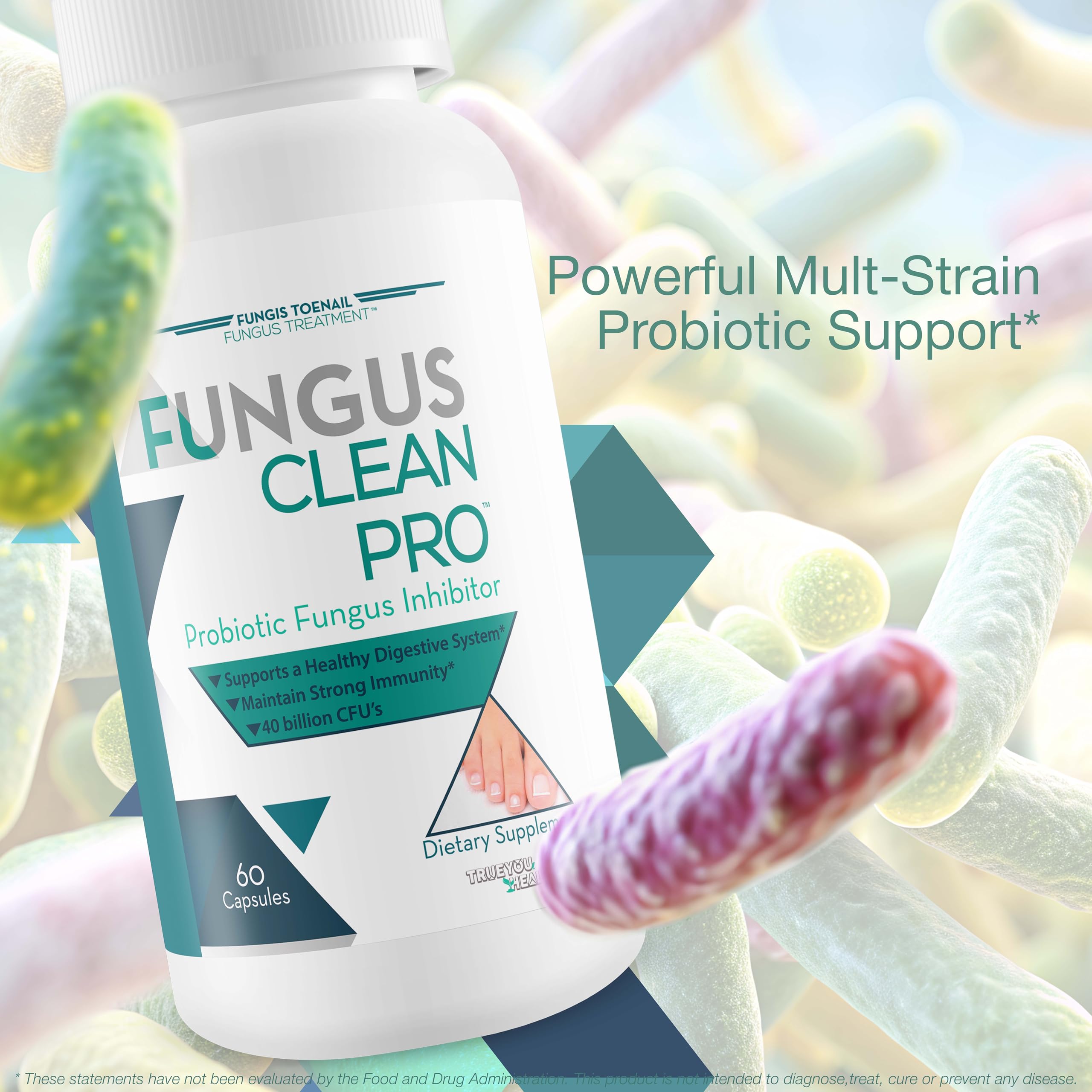 Fungis suplemento en baño junto a productos de cuidado personal