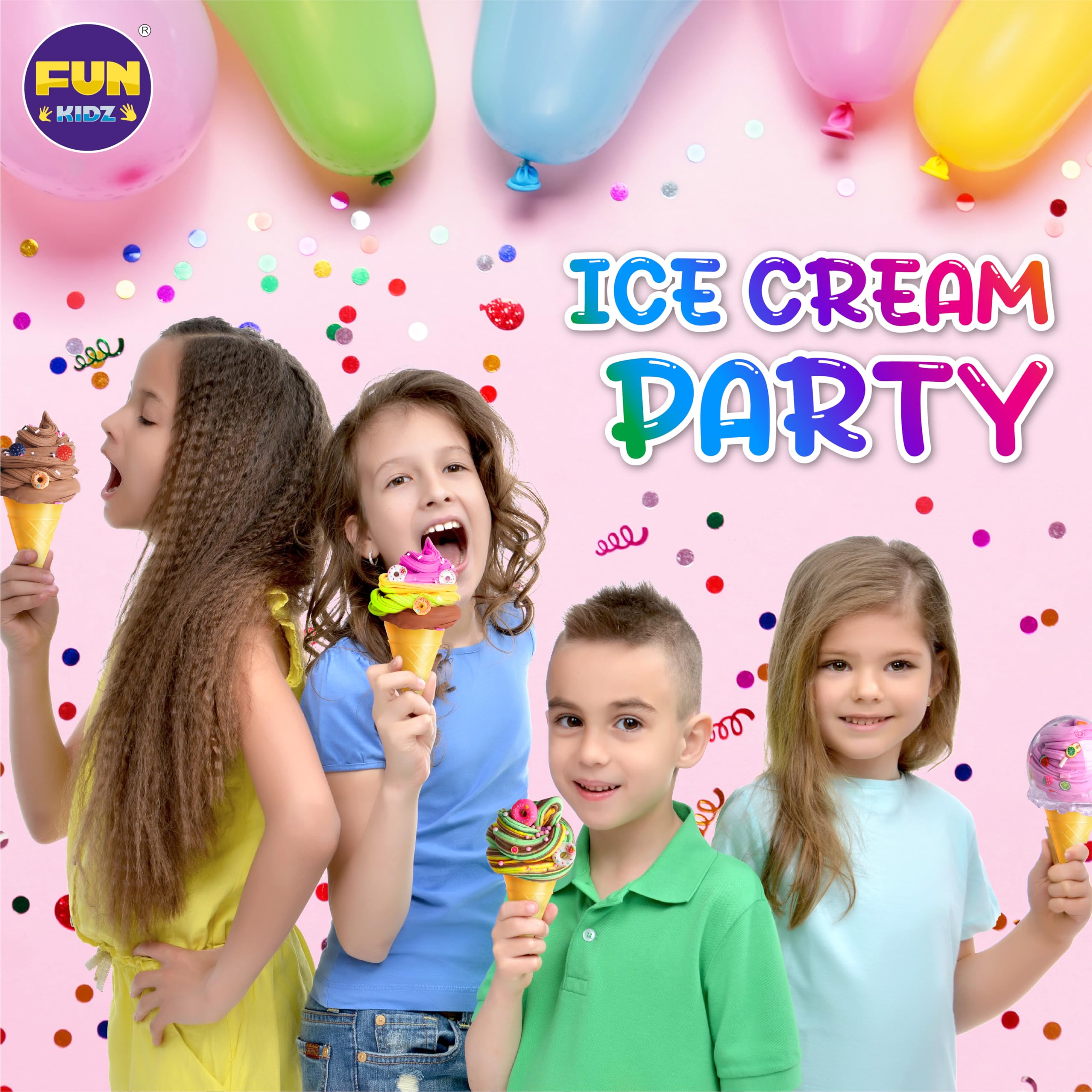 FUN KIDZ comparación de tamaño del kit y sus componentes para referencia