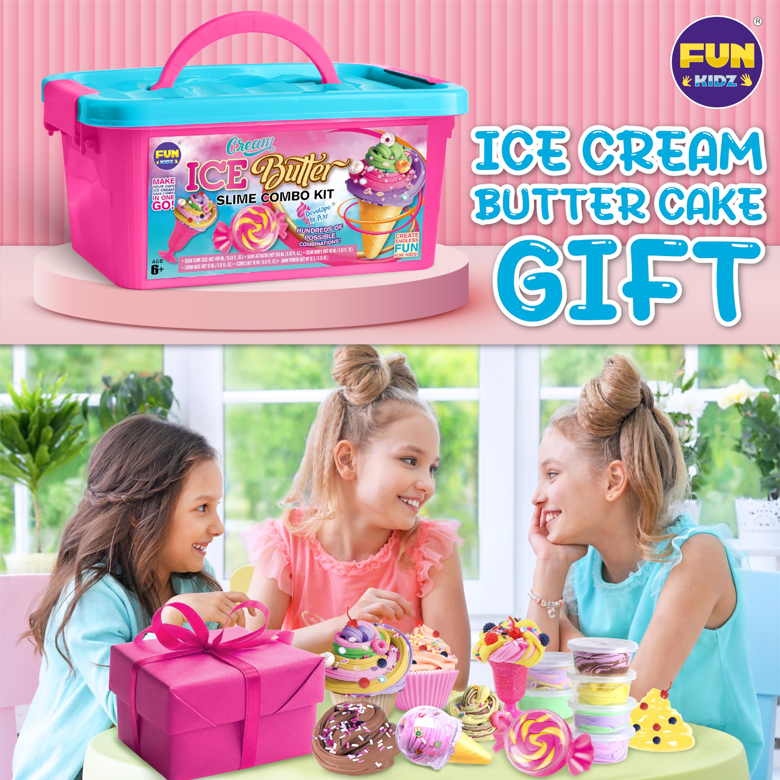 FUN KIDZ seis envases herméticos para conservar el slime sin secarlo