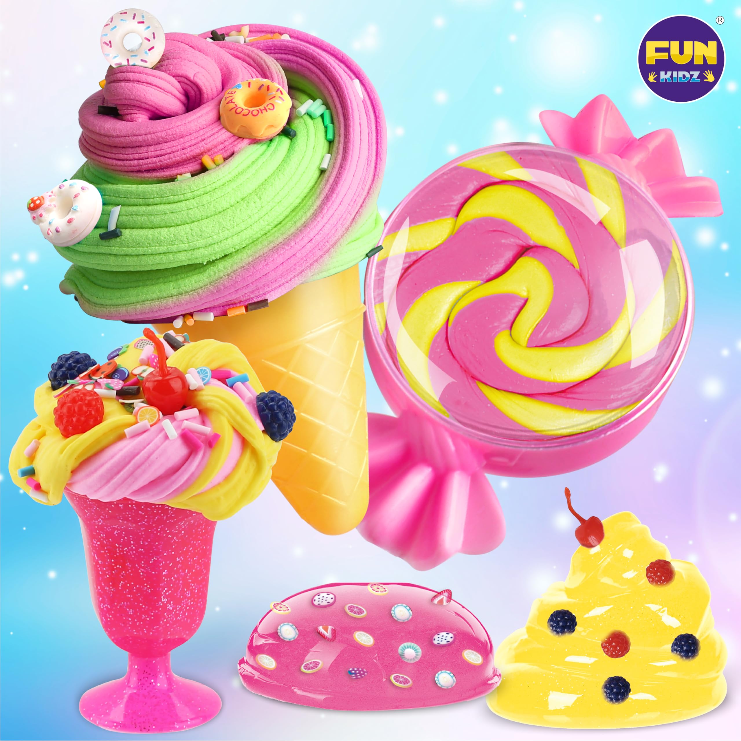 FUN KIDZ slime presentado en cono imitación helado para juego realista