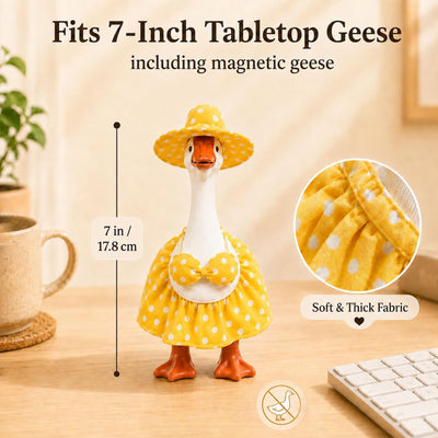 Funle Halloween pumpkin hat on a desk goose showing snug fit and playful look