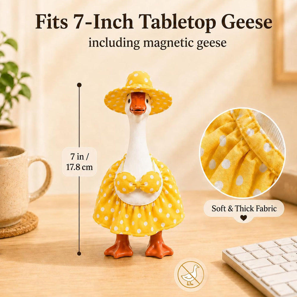 Funle Halloween pumpkin hat on a desk goose showing snug fit and playful look