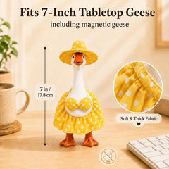 Funle Halloween pumpkin hat on a desk goose showing snug fit and playful look
