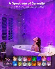 Funlenry proyección de olas en techo creando ambiente relajante en la ducha