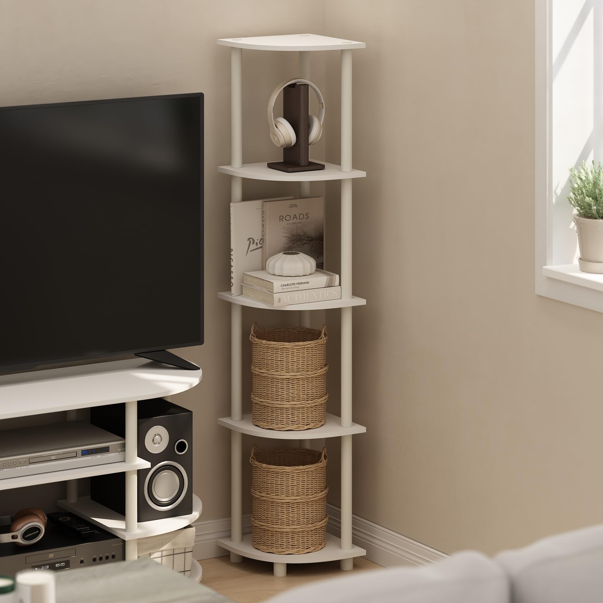 Furinno detalle de tubos PVC resistente para ensamblaje seguro