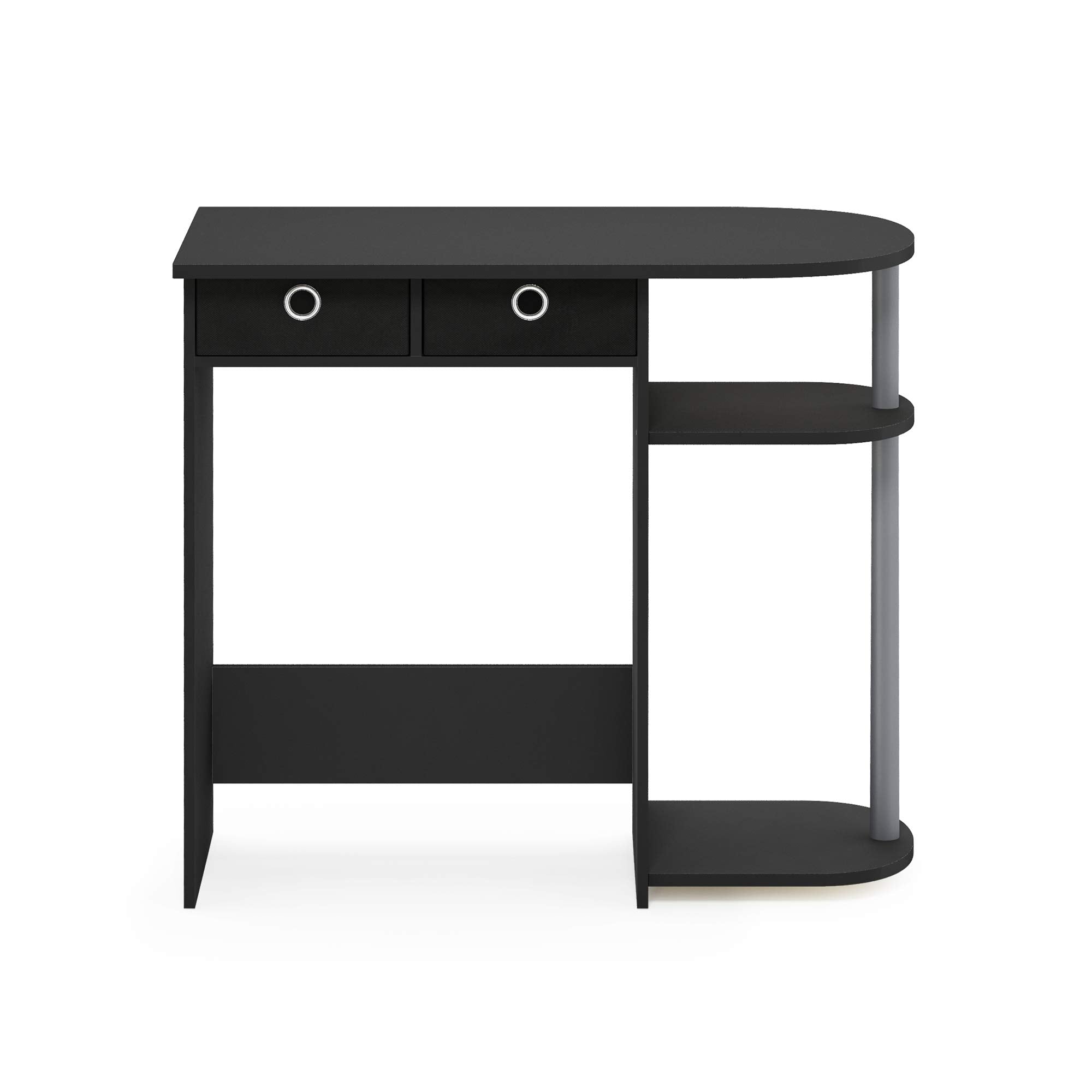 Furinno escritorio organizado con monitor y teclado para trabajo eficiente