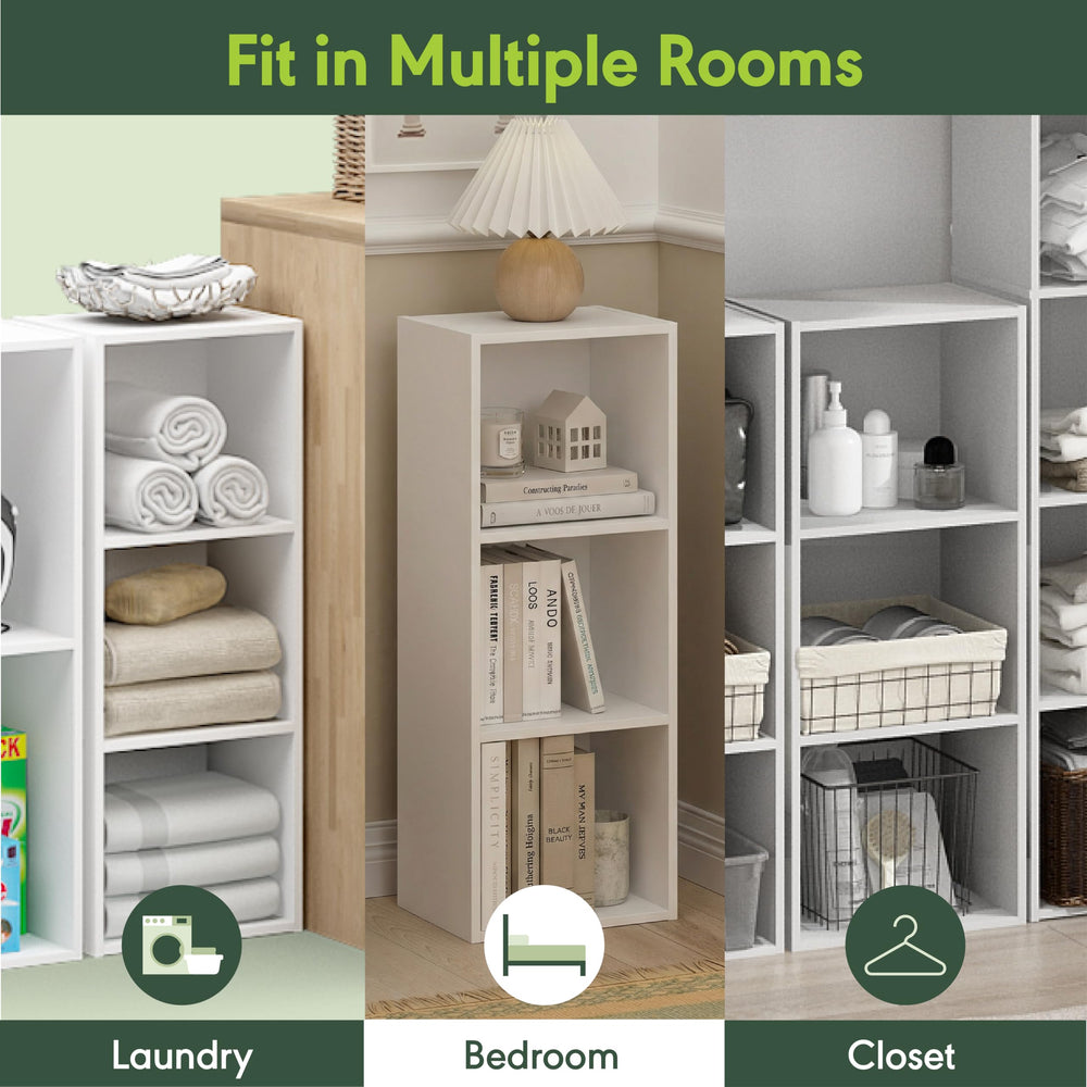 Furinno LUDER cubby filled with books and accents showcasing versatile storage