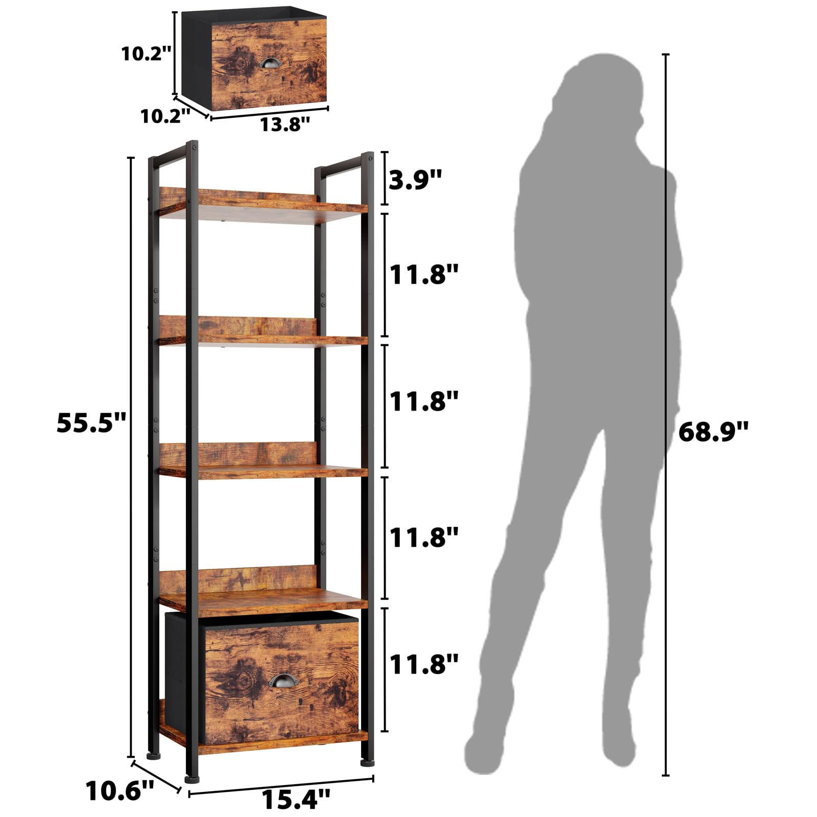 Furologee cajón textil extraíble cerrado para almacenamiento discreto