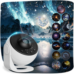 Fussion projector front view showing compact white housing and lens for clear projection