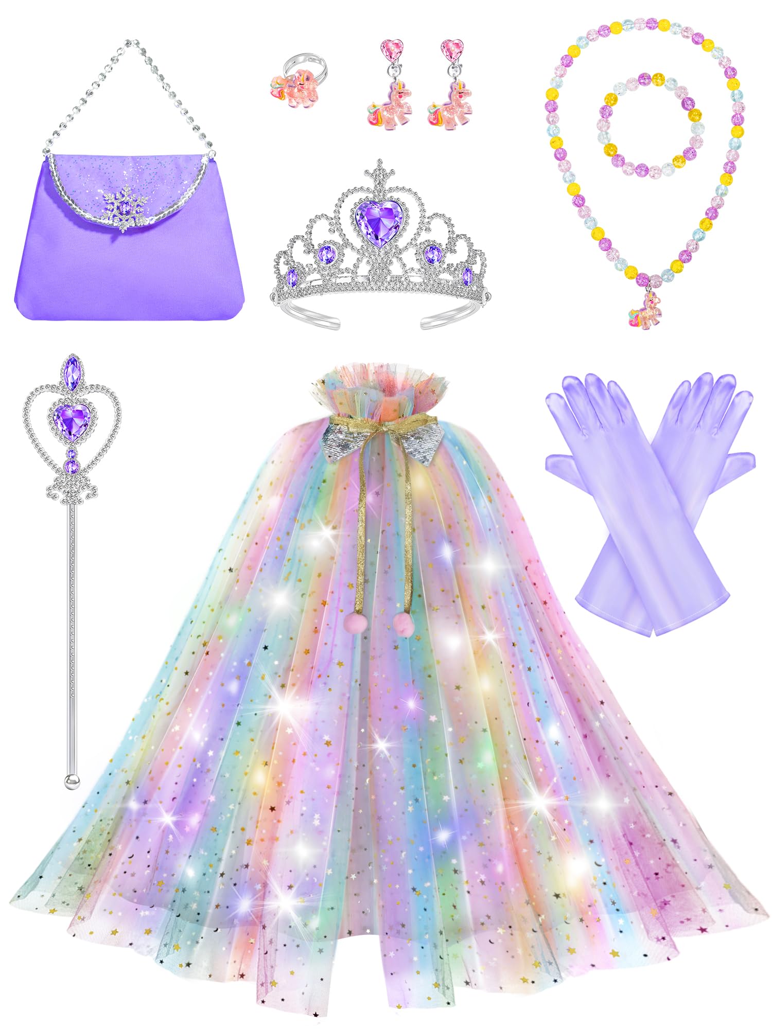 Fuzmo capa y vestido morado mostrando diseño y ajuste cómodo