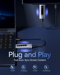 FWTAOU connected to laptop in office enabling cable-free presentations and fast setup