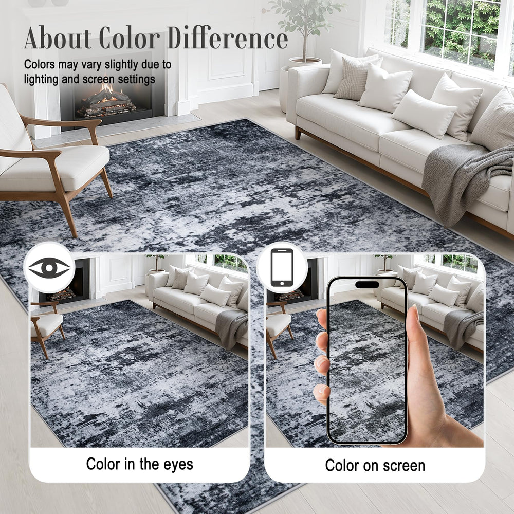 FXRHLP alfombra 5x7 junto a muebles para visualizar escala y cobertura