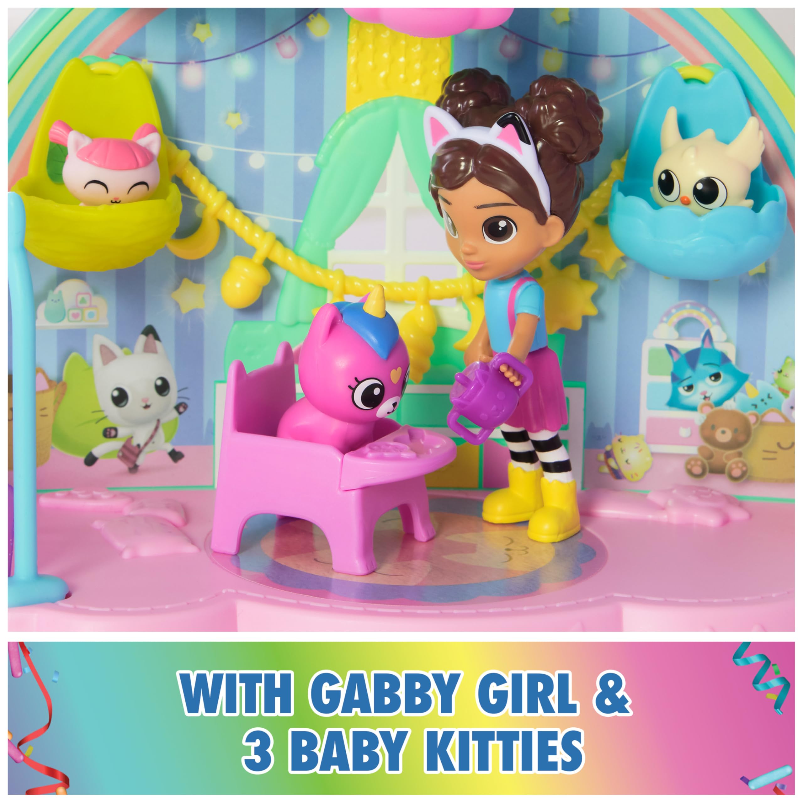 DREAMWORKS GABBY'S DOLLHOUSE caja de entrega abierta revelando juguete sorpresa
