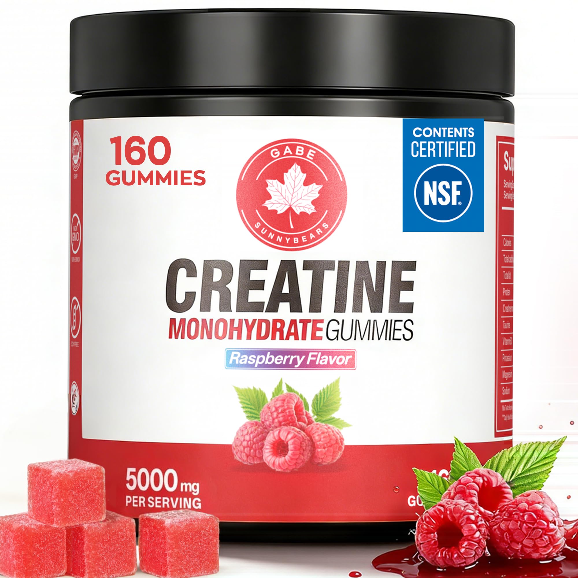 GABE SUNNYBEARS envase frontal con 160 gominolas y beneficio práctico