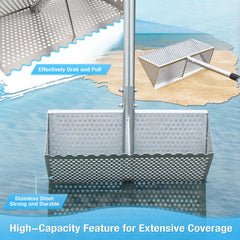 GADFISH shovel and mesh scoop in use removing wet sand to reveal shells and teeth