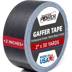 Gaffer Power rollo frontal mostrando ancho profesional y acabado mate