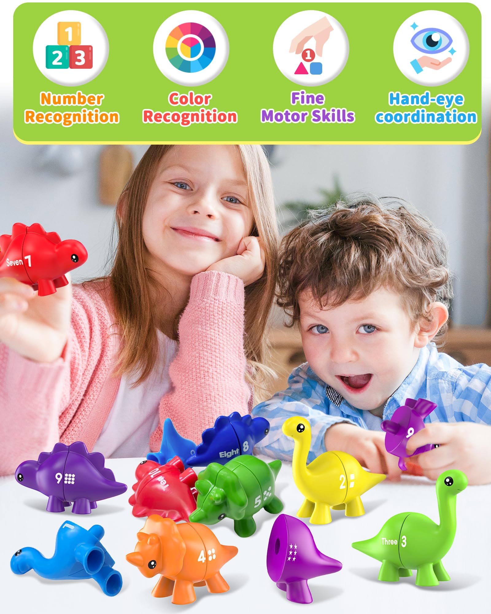 Gagule mano de niño sosteniendo un dinosaurio para ilustrar tamaño apropiado