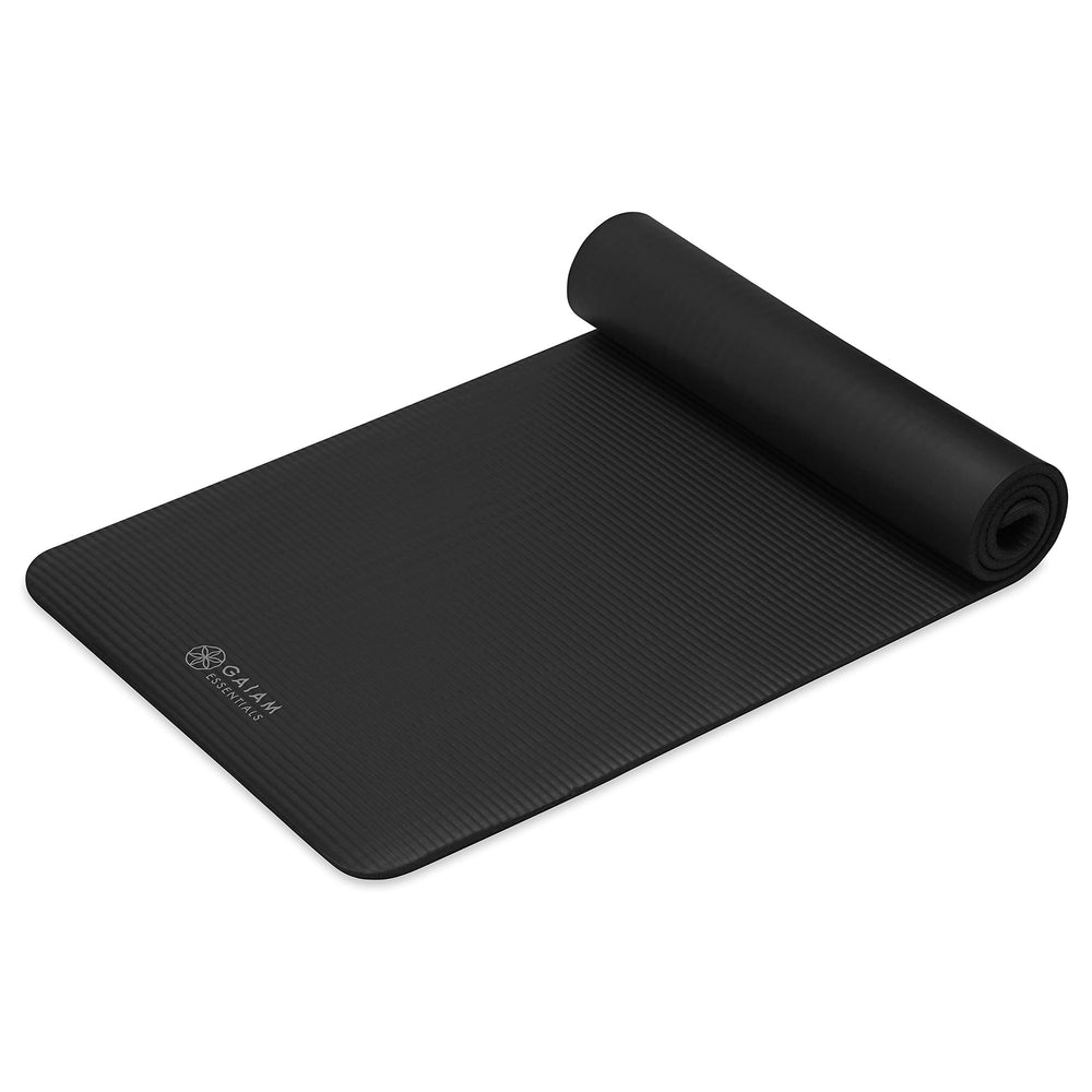 Gaiam etiqueta que indica espuma NBR y fácil limpieza con paño húmedo