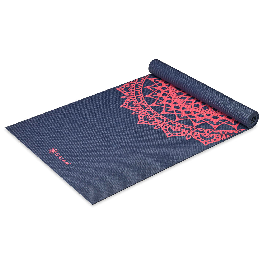 Gaiam esterilla frontal Pink Marrakesh mostrando diseño y color vibrante