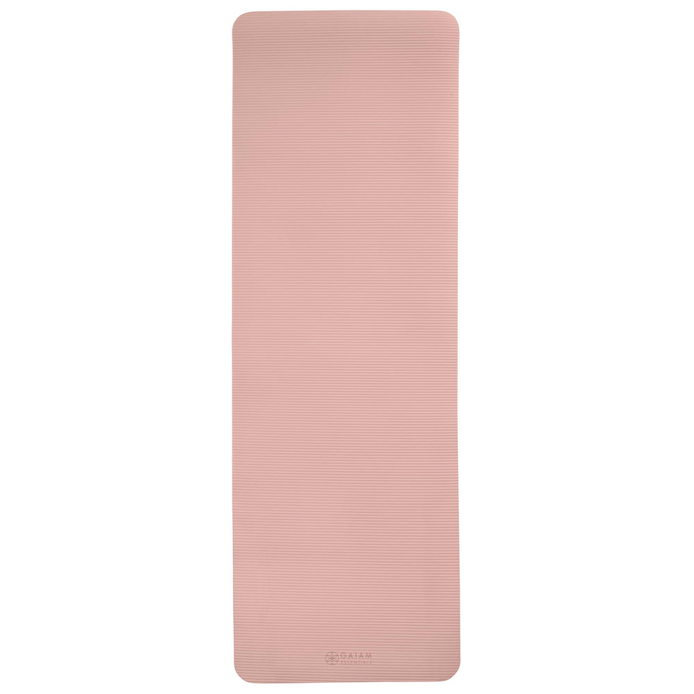 Gaiam mat in a home studio setting suggesting comfortable workouts