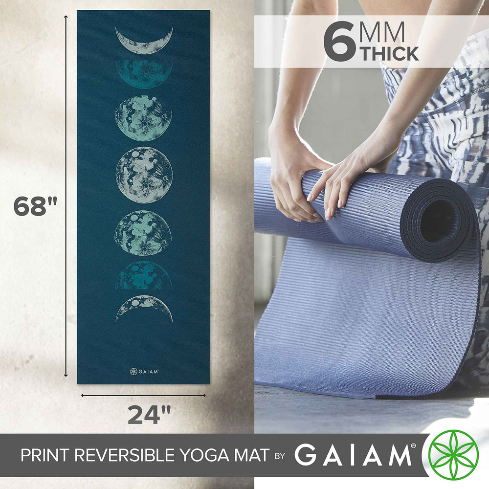 Gaiam esterilla en uso por persona realizando postura, estabilidad y confort