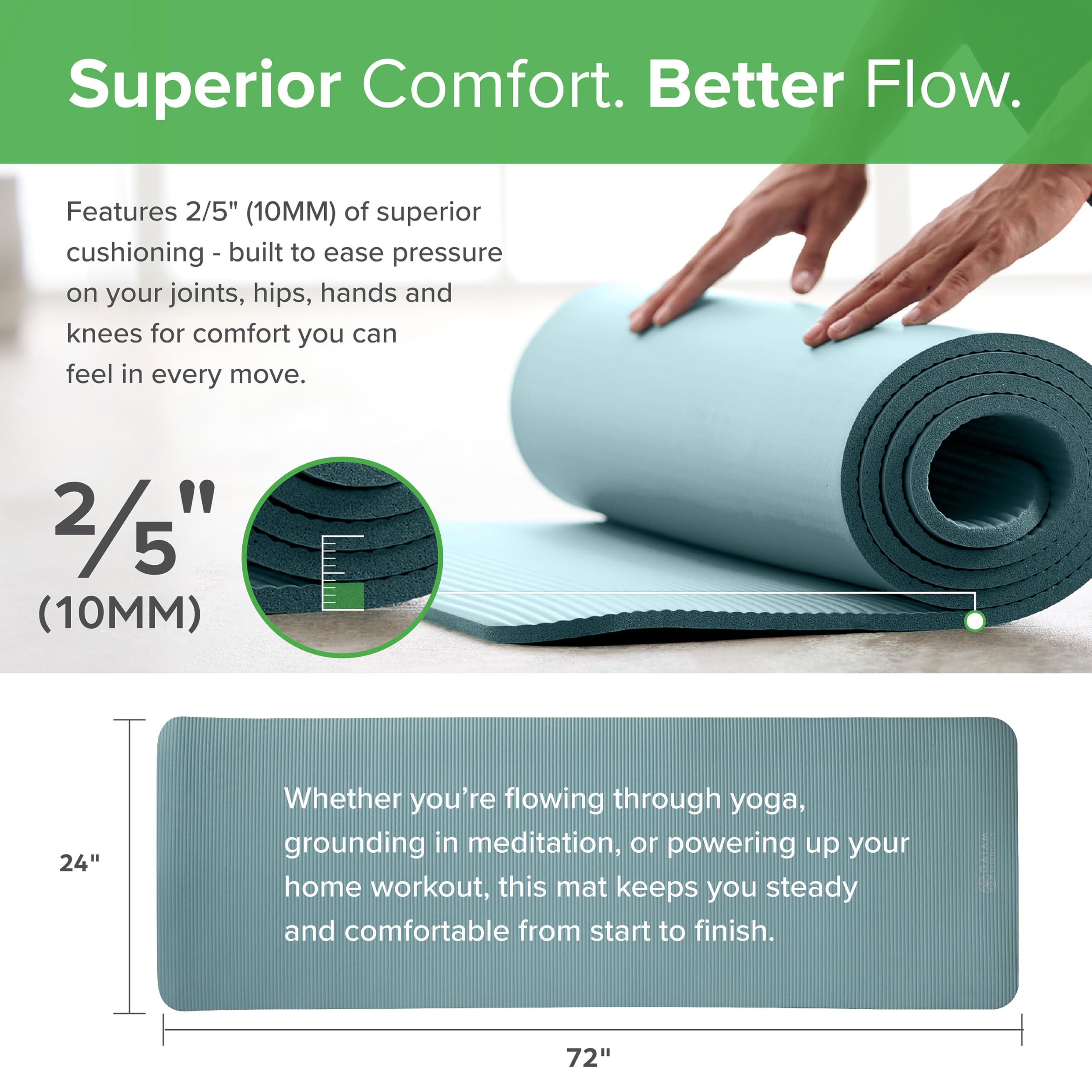 Gaiam close-up of textured foam surface for improved traction