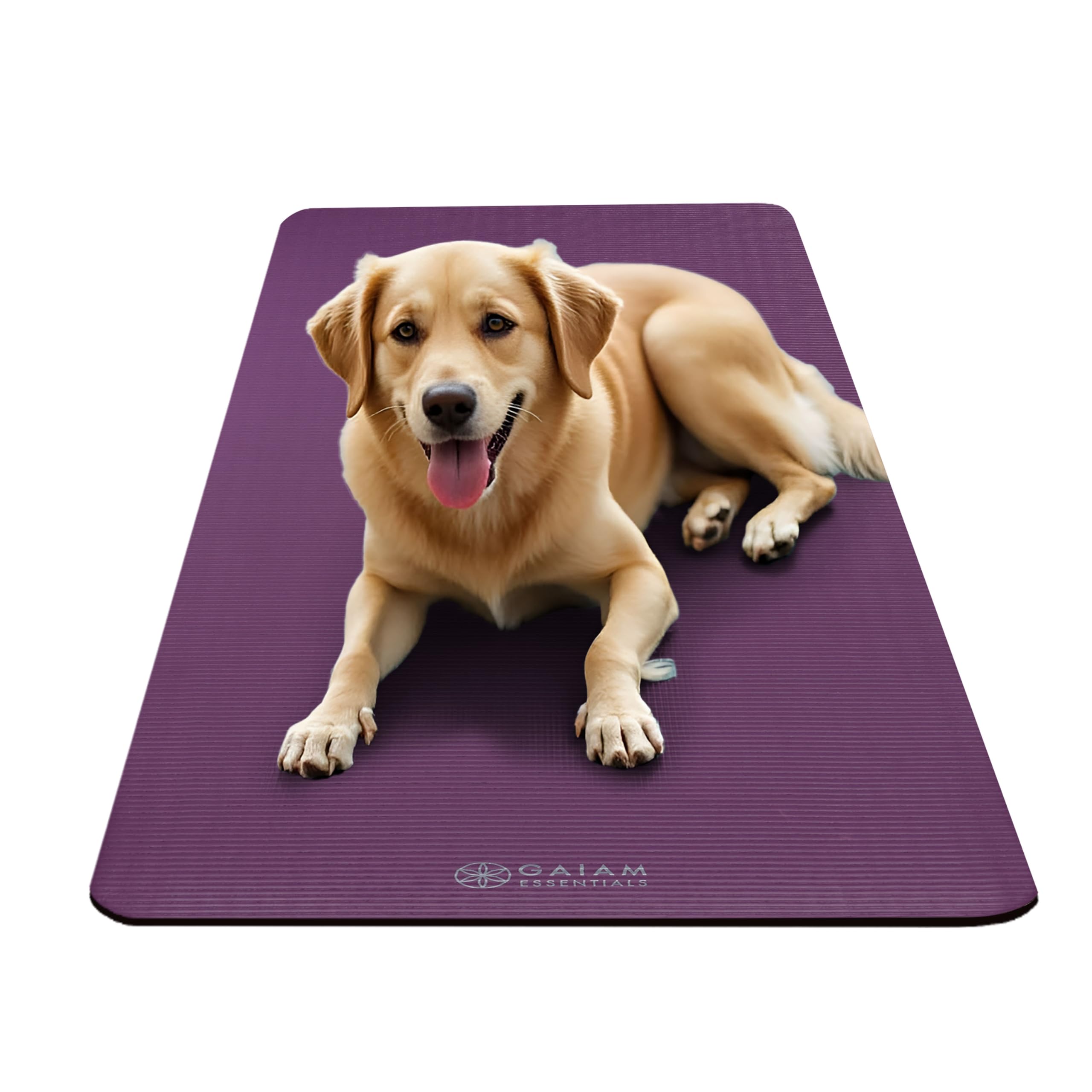 Gaiam persona realizando pilates en casa sobre la colchoneta, soporte y confort