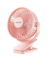 Gaiatop vista frontal del ventilador clip mostrando diseño compacto y control de velocidad
