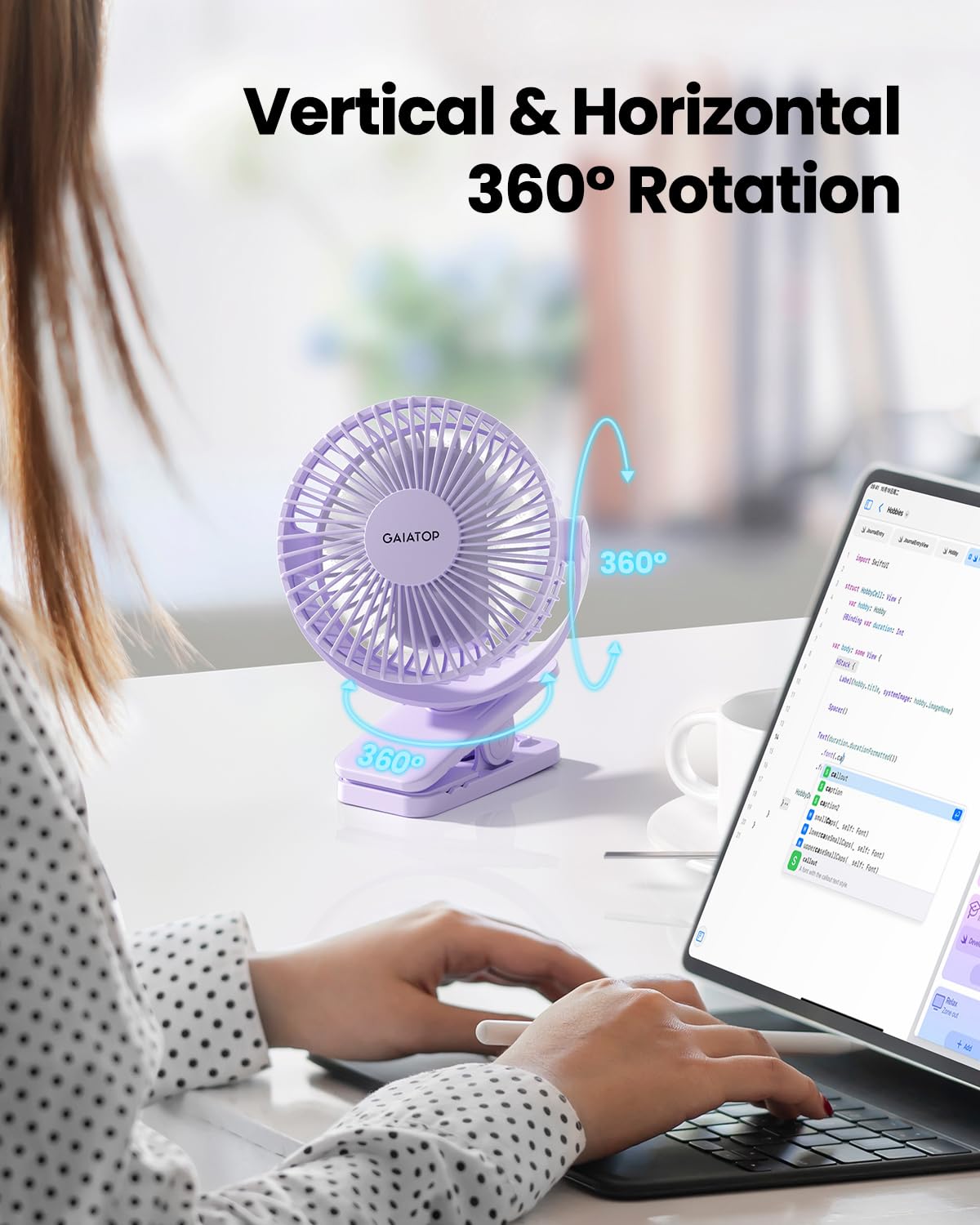 Gaiatop detalle de aspas mostrando flujo potente y silencio