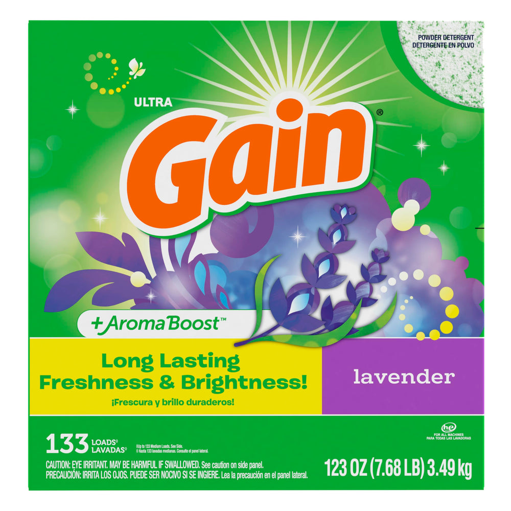 Gain detergente lavanda junto a suavizante para potenciar la fragancia