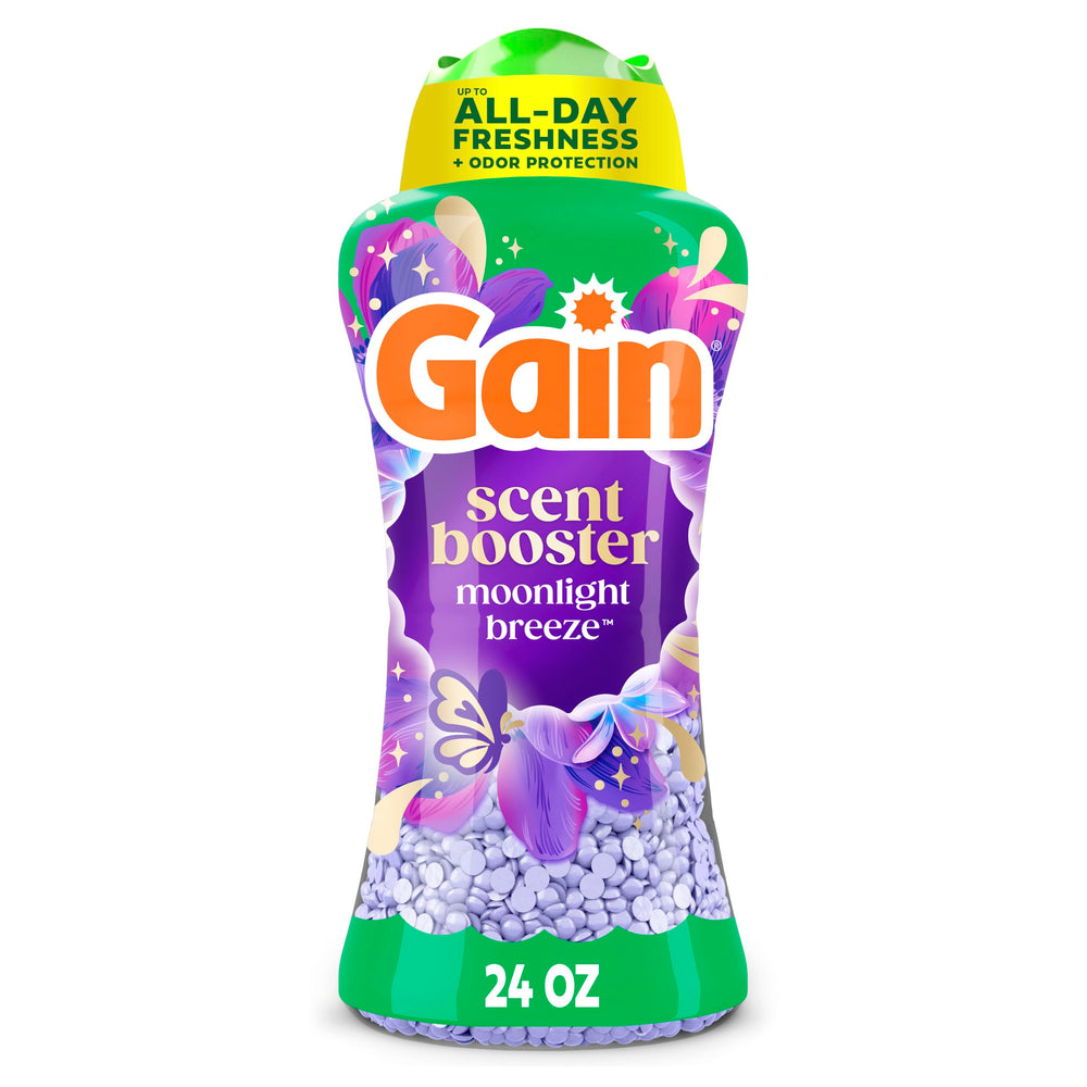 Gain Moonlight Breeze vista frontal del envase mostrando la marca y tamaño 24 oz