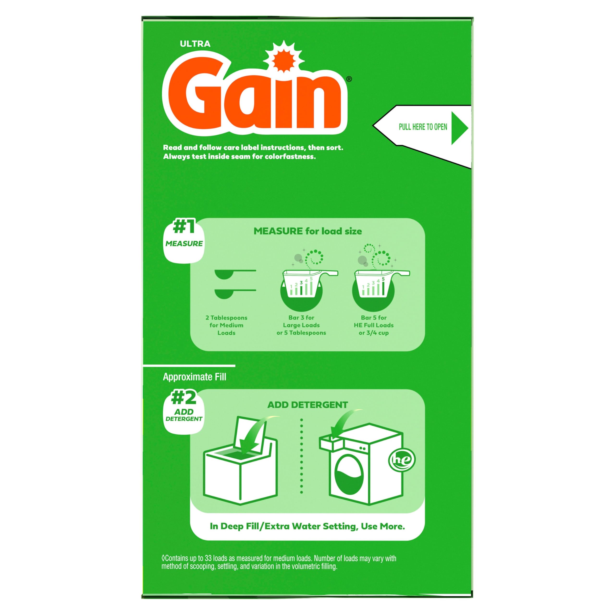 Prendas recién lavadas con Gain mostrando frescura y colores vivos